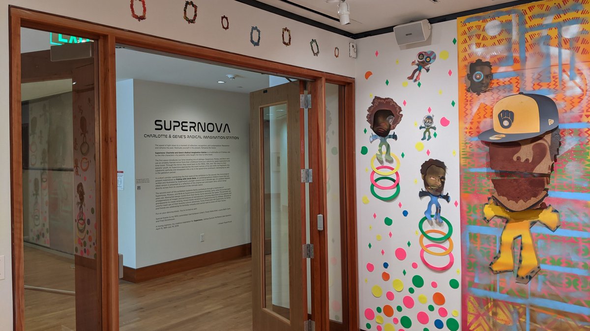 ChazenArtUW's tweet photo. Today's the big day! SUPERNOVA: Charlotte and Gene's Radical Imagination Station by artist Anwar Floyd-Pruitt opens at the Chazen. Here's a peek at the exhibit—make an appointment at the link below to come see it.
https://t.co/BbFmxSQefk https://t.co/vsCmGCfdux