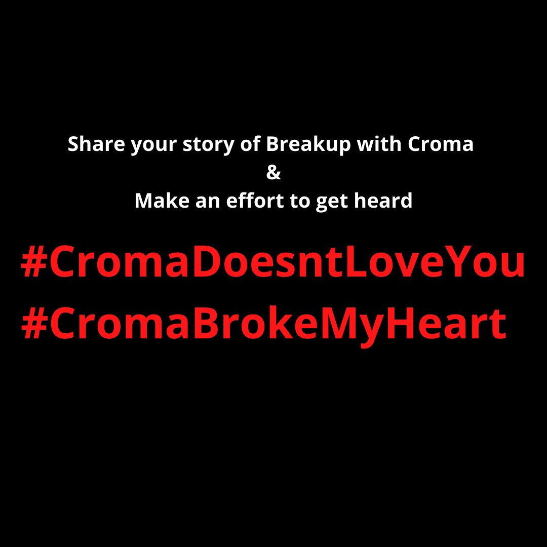 Mitali9595's tweet photo. #Croma #CromaDoesntLoveYou #CromaBrokeMyHeart #CromaSupport #Tata I have never been avoided more on calls, emails and in-person than in last 1 month while dealing with Croma Centre for my Laptop repair @cromaretail @CromaSupport
Not so #BrighterEveryday https://t.co/L5wDRmDY2s