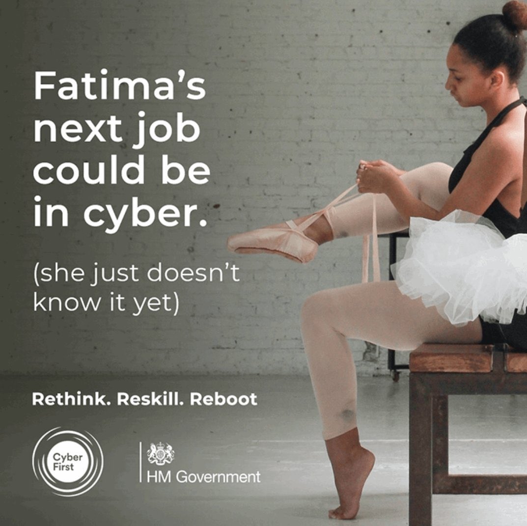 The dance studio has posted a number of graceful images of 'Fatima'. She is not an actress, as some claimed, nor is she British, nor is she called Fatima. So her appearance in a UK Government-backed ad must have come as something of a surprise. (She really didn't know it).