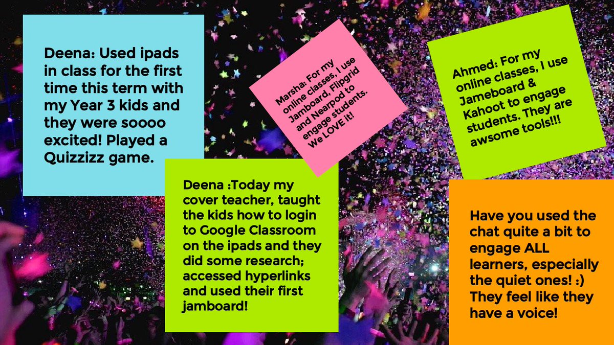 AmmanGEG's tweet photo. We leveraged our #BIG5 to bring you some #EDU #EdTech #strategies for #OnlineLearning #engagement @ tonight’s #TechyTipTuesday!
Best parts? ⬇️
💡#GEGAmman #MASCOT
🌍#Creative #global #GEG #collaboration
💛💙💚❤️ #GOOGLEY #fun!
Replay 🔗 https://t.co/z7im36fJi8 https://t.co/9xhfFi5Q2R