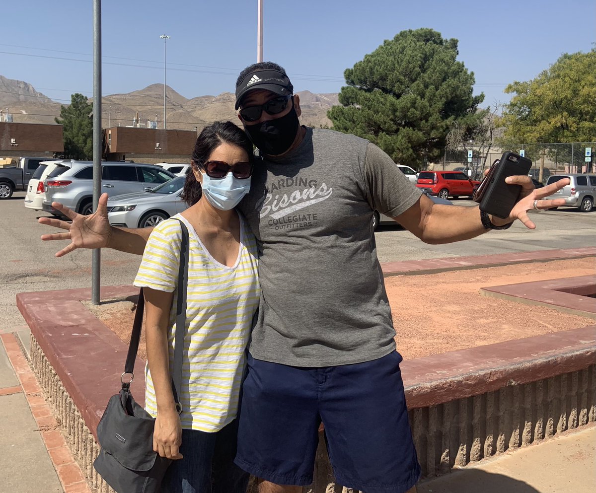 emiliazubiatv's tweet photo. Couple Betty and AJ Ladey say they’re exited to vote, however this is their first time voting early due the pandemic. “This is my first time early voting because of everything that’s going on, I’m just trying to keep my safety as much as I can” #EPTXVotes  @borderzine https://t.co/8LRqJVAFQ3