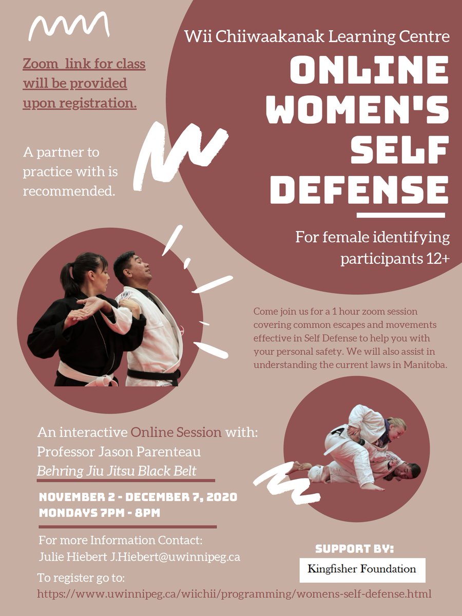 Dmsmca The Wii Chiiwaakanak Learning Centre Online Women S Self Defense Class When Monday 7 00 8 00 November 2nd December 7th Where Via Zoom Link Will Be Sent Upon Confirmation Of Registration