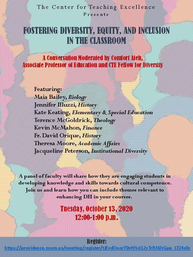 cmateh1's tweet photo. @ProvidenceCol @ProvidenceSps A big shout out to the panelists who shared in my moderation on Fostering Diversity Equity and Inclusion in the Classroom. https://t.co/UrKRctKpaI