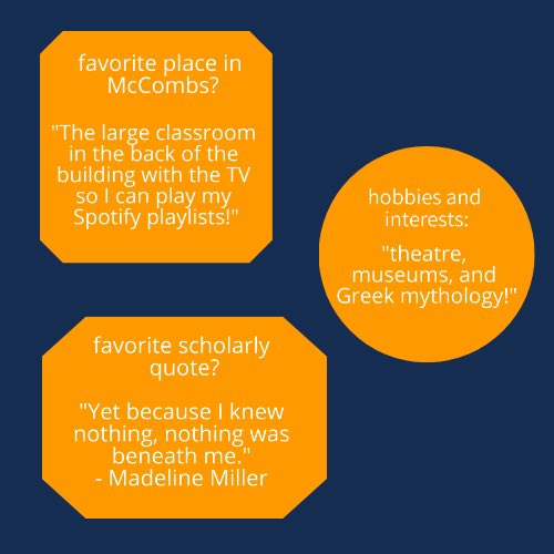 we are introducing a Student of the Week series for the Scholars program! Our first student is freshman Ryesa McGehee! She is an outstanding student and person! We can’t wait to see the amazing things she will accomplish! 
#universityscholars
#beUTMproud