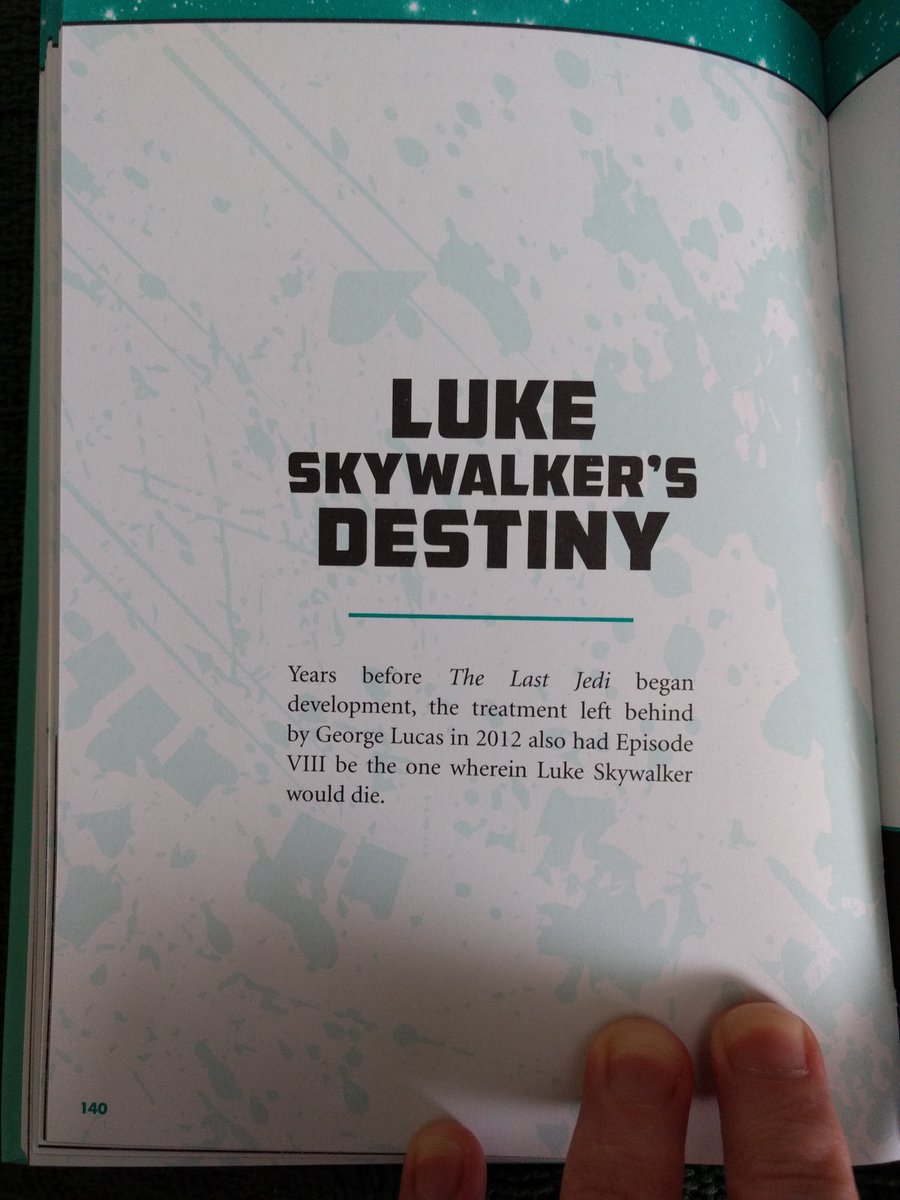 The new book "Star Wars Fascinating Facts" delivers on that title with this one: in George Lucas' 2012 treatment for the sequel trilogy, Luke died in Episode VIII.  #StarWars