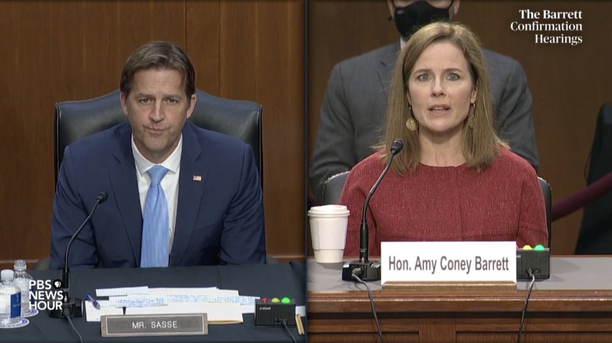 Barrett says that as an Originalist she reads law "with the meaning people would have understood it to have at the time that it was ratified."In 1788, Constitutional rights were not recognized for Black people, women,  #LGBTQ people, & more.In 2020, they are. #BlockBarrett