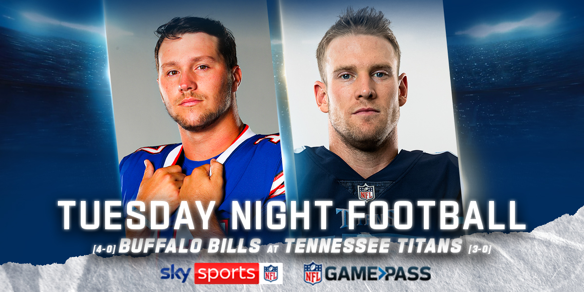 NFL UK on X: TUESDAY NIGHT FOOTBALL 🏈 Who you got winning this one? RT  for @BuffaloBills Fav for @Titans 🏈 Bills vs Titans 📺 @SkySportsNFL, NFL  Game Pass ⏰ 00.00 BST