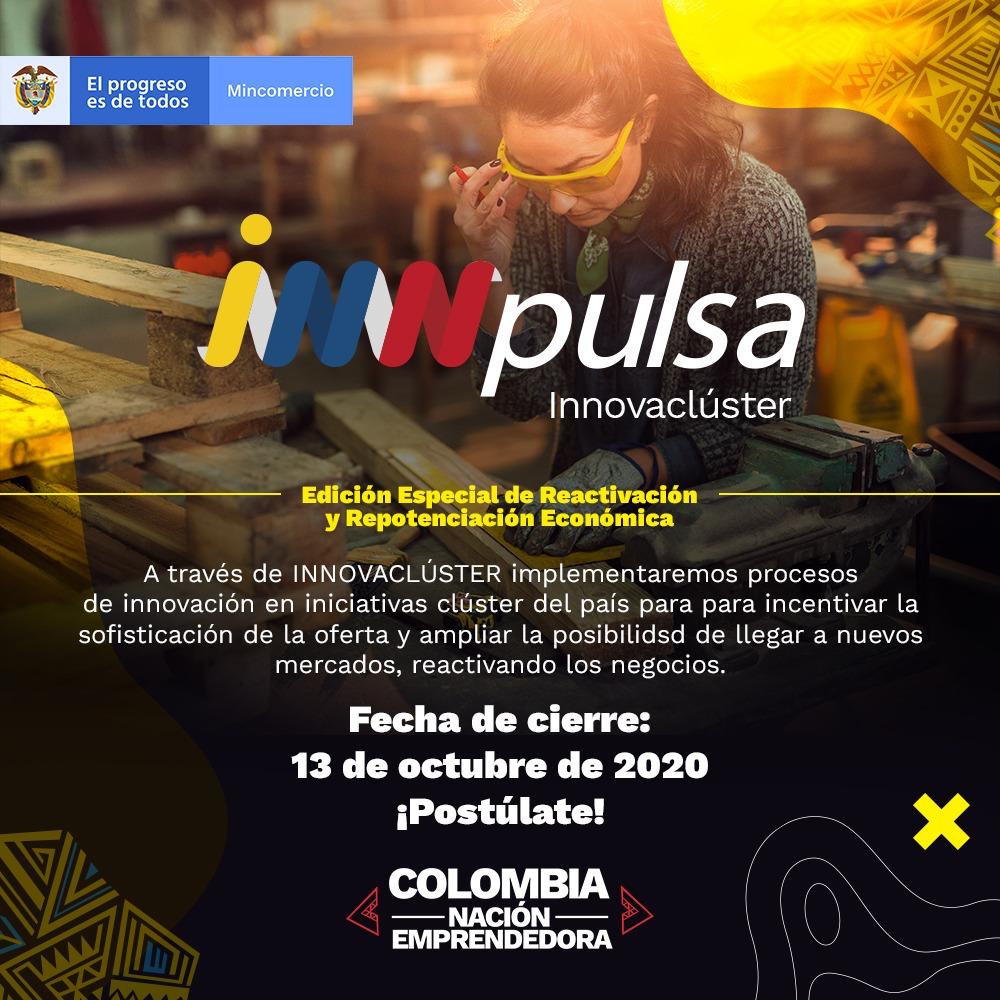Jennifer Arias (@jenniferariasf) on Twitter photo Postúlate en #iNNovaclúster programa de <a href="/MincomercioCo/">MinComercio Colombia</a> e <a href="/InnpulsaCol/">iNNpulsa Colombia</a> para fortalecer la competitividad e innovación articulando diferentes actores en las regiones en torno a iniciativas clúster
Se cofinanciará $250 millones por proyecto
ℹ️ cutt.ly/HgreuSk Postúlate en #iNNovaclúster programa de <a href="/MincomercioCo/">MinComercio Colombia</a> e <a href="/InnpulsaCol/">iNNpulsa Colombia</a> para fortalecer la competitividad e innovación articulando diferentes actores en las regiones en torno a iniciativas clúster
Se cofinanciará $250 millones por proyecto
ℹ️ cutt.ly/HgreuSk