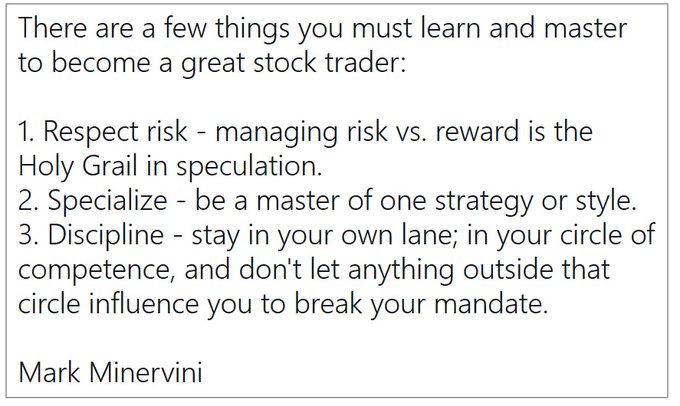Three things are required to become a great trader: discipline, consistency and skill.