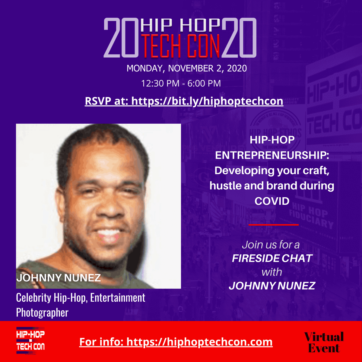 HiphopTechCon's tweet photo. Building a #HipHop #startup from the ground up is half the battle. Knowing how to raise the capital, pitch and attract investors is the other half of managing the BAG and your #BRAND.
#JohnnyNunez @shefik_info #BETnetwork
RSVP NOW - https://t.co/uE0G2OOuid https://t.co/OVnXvzznJj