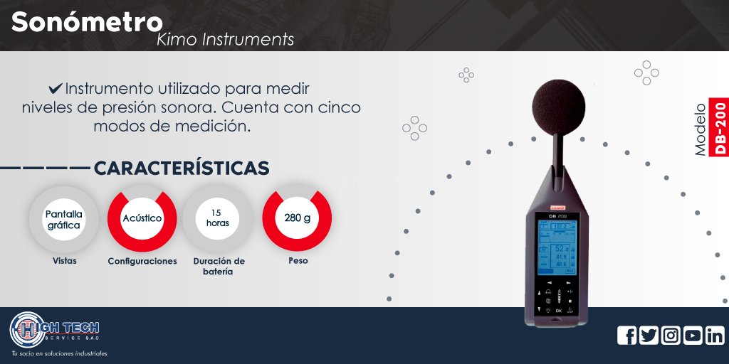 hightech_ser's tweet photo. El sonómetro #DB200 destaca al incorporar cinco modos de medición diferentes y una función de almacenamiento innovadora.
➡️Conoce más acerca del equipo y solicite su cotización en:
https://t.co/dwEr0vfxZg
#sonómetro #sonora #medición #acústica #KIMO #Martes13 https://t.co/QBFtxrs3lG