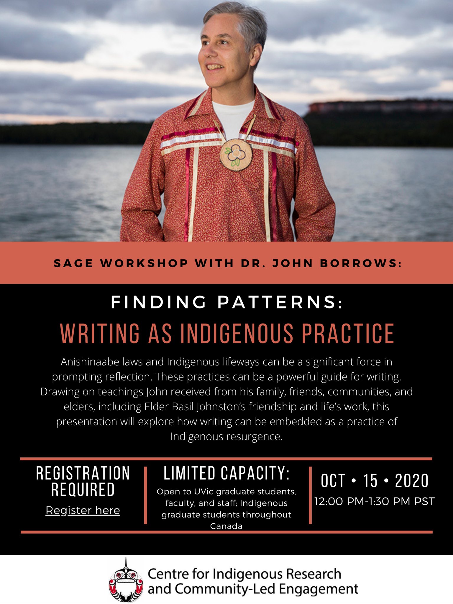 CIRCLE - UVic on Twitter: "This Thursday, CIRCLE UVic is excited to have  Dr. John Borrows joining us for a SAGE workshop titled “Finding Patterns:  Writing as Indigenous Practice”. Follow this link to register  https://t.co/WkM7CqoOVR… https://t.co ...