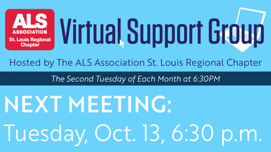 ALS_STLRegion's tweet image. Our #VirtualSupportGroup is meeting tonight from 6:30-7:30 p.m. using the video-chatting platform RingCentral! If you are interested in participating, please register through this link: bit.ly/SupportGroupRe…. #OurALSCommunity