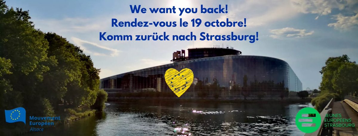 ME_Alsace's tweet photo. We want you back! Avec les @JEStrasbourg et @UEF_Strasbourg nous continuons à nous mobiliser pour la défense du siège du @PEStrasbourg ! 🇪🇺
#strasbourgtheseat #IWantMyMEPback #FixEU https://t.co/O6Aed5pg72