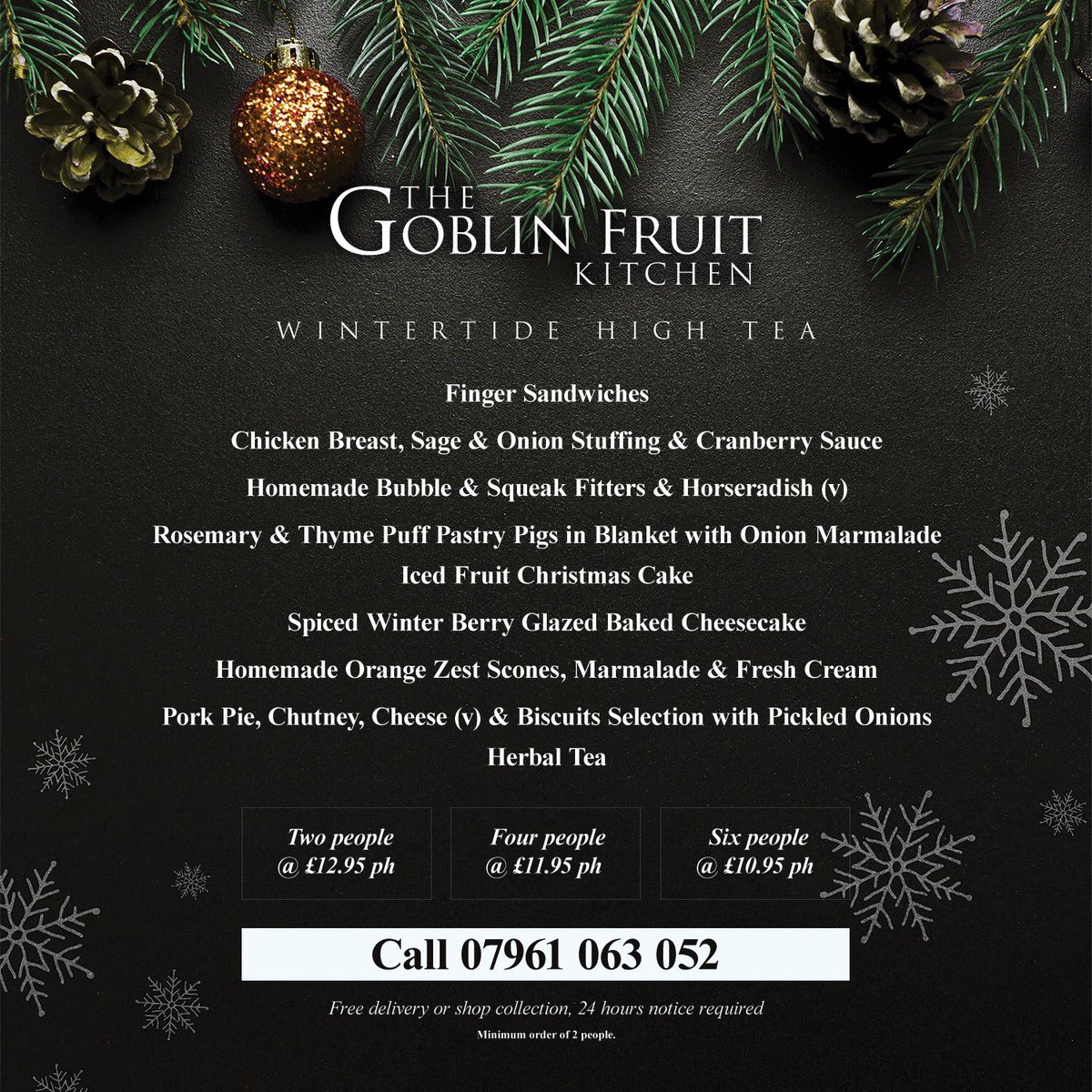 Our New Wintertide Afternoon tea Menu #perfectforruleofsixtreat !#thegoblinfruittkitchenhull