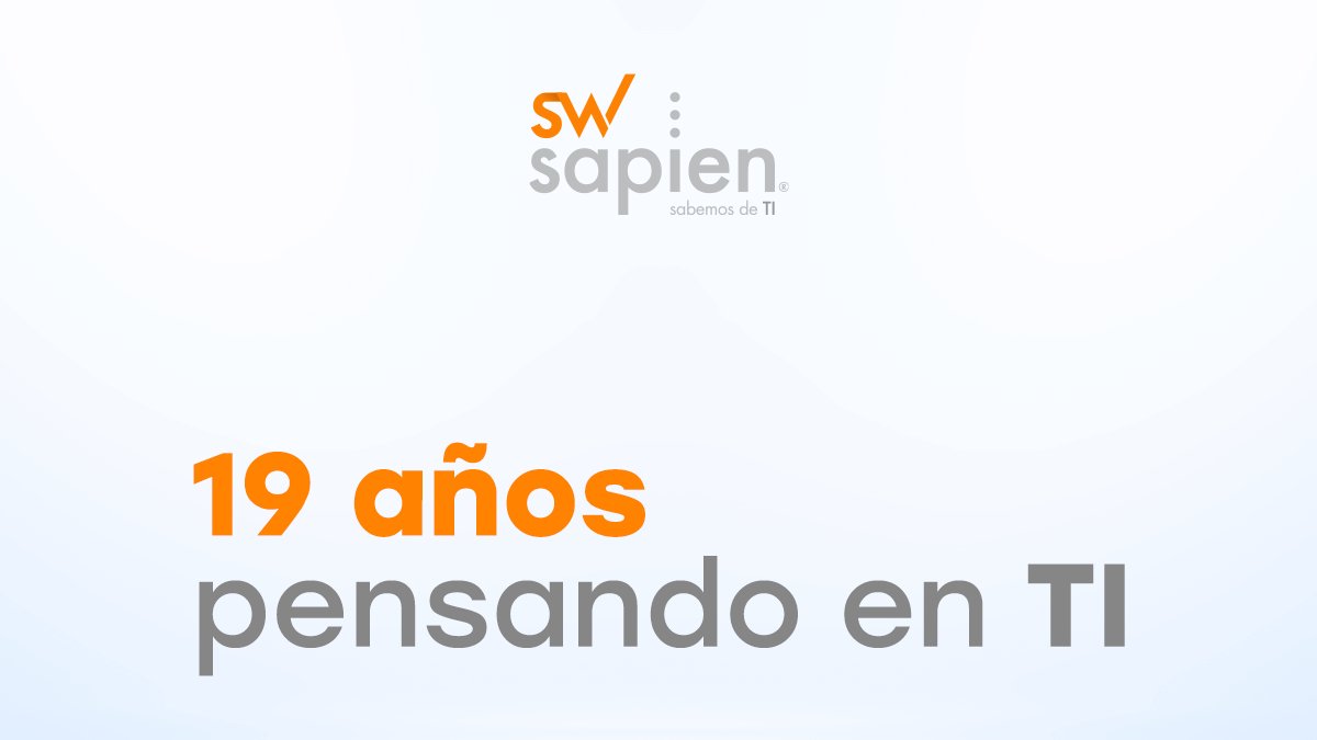 SWsapien's tweet photo. Llega nuestro aniversario número 19 en #SWsapien, 19 años pensando en TI, 19 años trabajando en conjunto ofreciendo las mejores soluciones para tus procesos fiscales digitales. 🎊🎊🎊
#SWfest2020 https://t.co/r2muEA3i4o