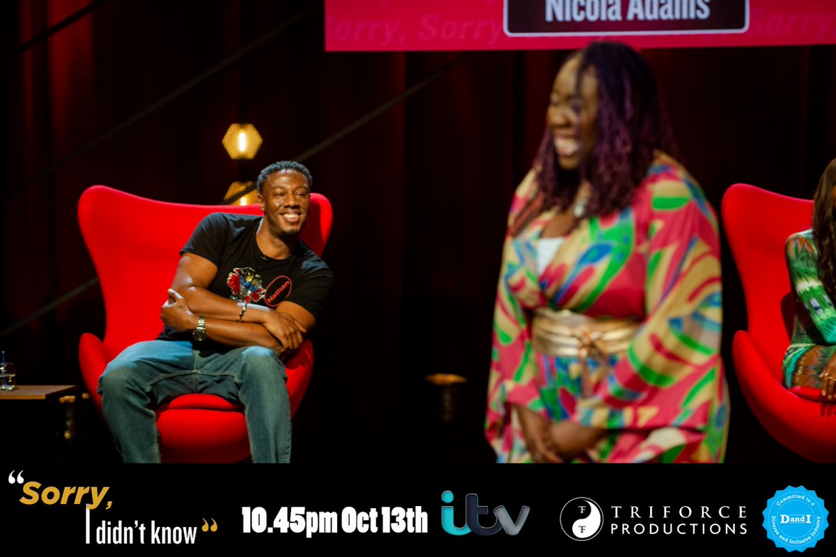 TriForce - TCN (@triforceevents) on Twitter photo Catch the 2nd episode of #SorryIDidn’tKnow! TONIGHT! 10.45pm <a href="/ITV/">ITV</a>! <a href="/chizzyakudolu/">Chizzy</a> <a href="/1Judilove/">Judi Love (Blue Tick) 😂</a> <a href="/JimmyAkingbola/">Jimmy Akingbola (Blue Tick)</a> with <a href="/AJOdudu/">AJ ODUDU</a> <a href="/NathanCaton/">Nathan Caton</a> <a href="/RussellKane/">Russ Kane</a> @VeronaRose #Blackhistory #SorryIDidn’tKnow #BlackLaughsMatter #BHM #DiversityMatters #findoutallthethingsyoudidn’tknow Catch the 2nd episode of #SorryIDidn’tKnow! TONIGHT! 10.45pm <a href="/ITV/">ITV</a>! <a href="/chizzyakudolu/">Chizzy</a> <a href="/1Judilove/">Judi Love (Blue Tick) 😂</a> <a href="/JimmyAkingbola/">Jimmy Akingbola (Blue Tick)</a> with <a href="/AJOdudu/">AJ ODUDU</a> <a href="/NathanCaton/">Nathan Caton</a> <a href="/RussellKane/">Russ Kane</a> @VeronaRose #Blackhistory #SorryIDidn’tKnow #BlackLaughsMatter #BHM #DiversityMatters #findoutallthethingsyoudidn’tknow