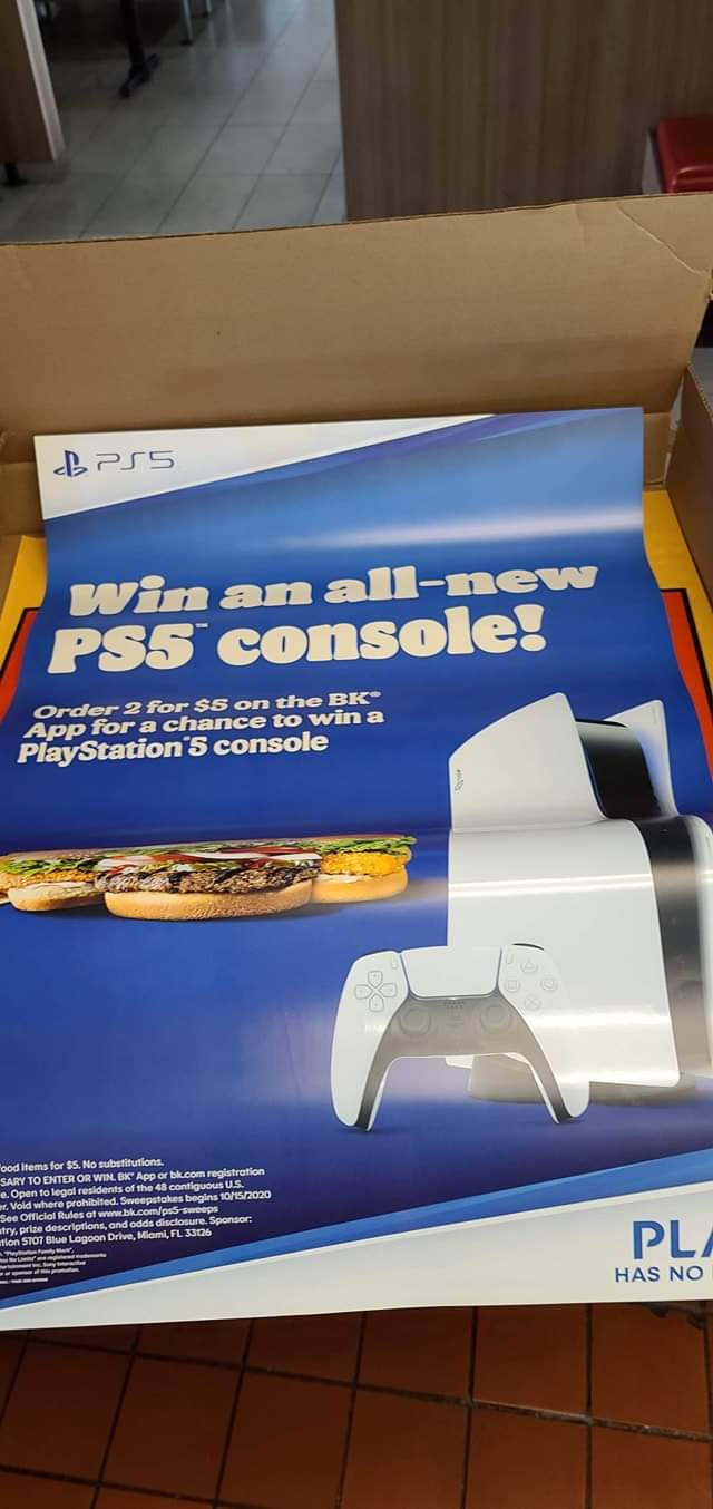 Ps5 clearance burger king