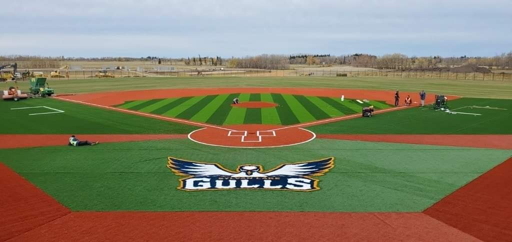 STADIUM UPDATE; so excited to share these pictures.  Not quite baseball weather today, but don’t these pics make you want to watch some baseball!? 

#Summer2021 
#sylvanborn #sylvanlake #gullsbaseball

<a href="/wcbleague/">The WCBL</a> @townofsylvanlake <a href="/visitsylvanlake/">Visit Sylvan Lake</a>