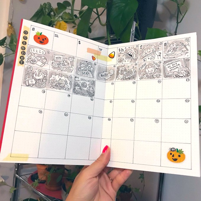 My October page so far. I have a suspicion most of the doodles will be about food. How was your Thanksgiving? We weren't able to have our regular family thanksgiving because of THE VARUS. 😔🍗🍁 