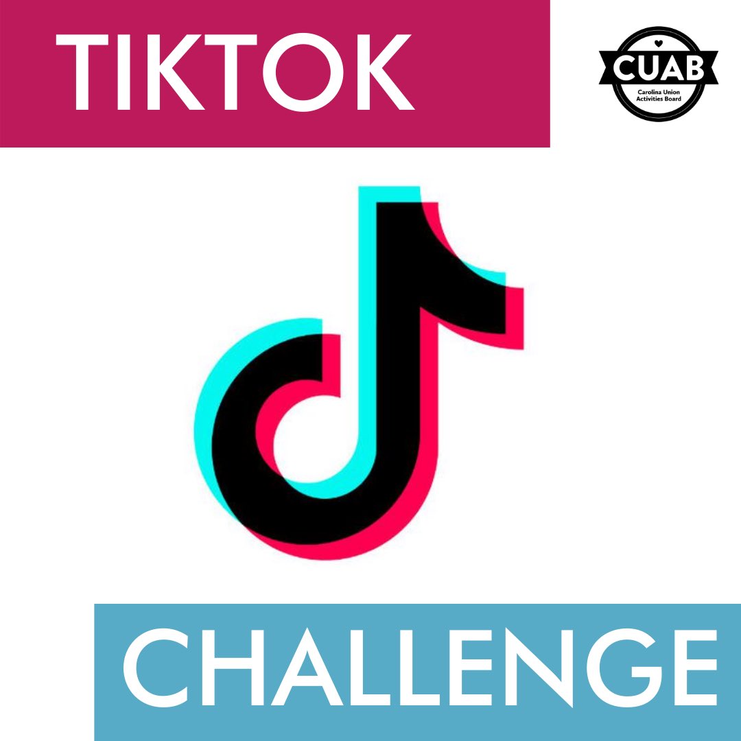 CUAB's tweet photo. TIKTOK challenge - starting tomorrow! Submit your TikTok using the #CUABLovesYou hashtag for your chance to win a prize. #UNCStudentLife https://t.co/4wLcbeG1Qu