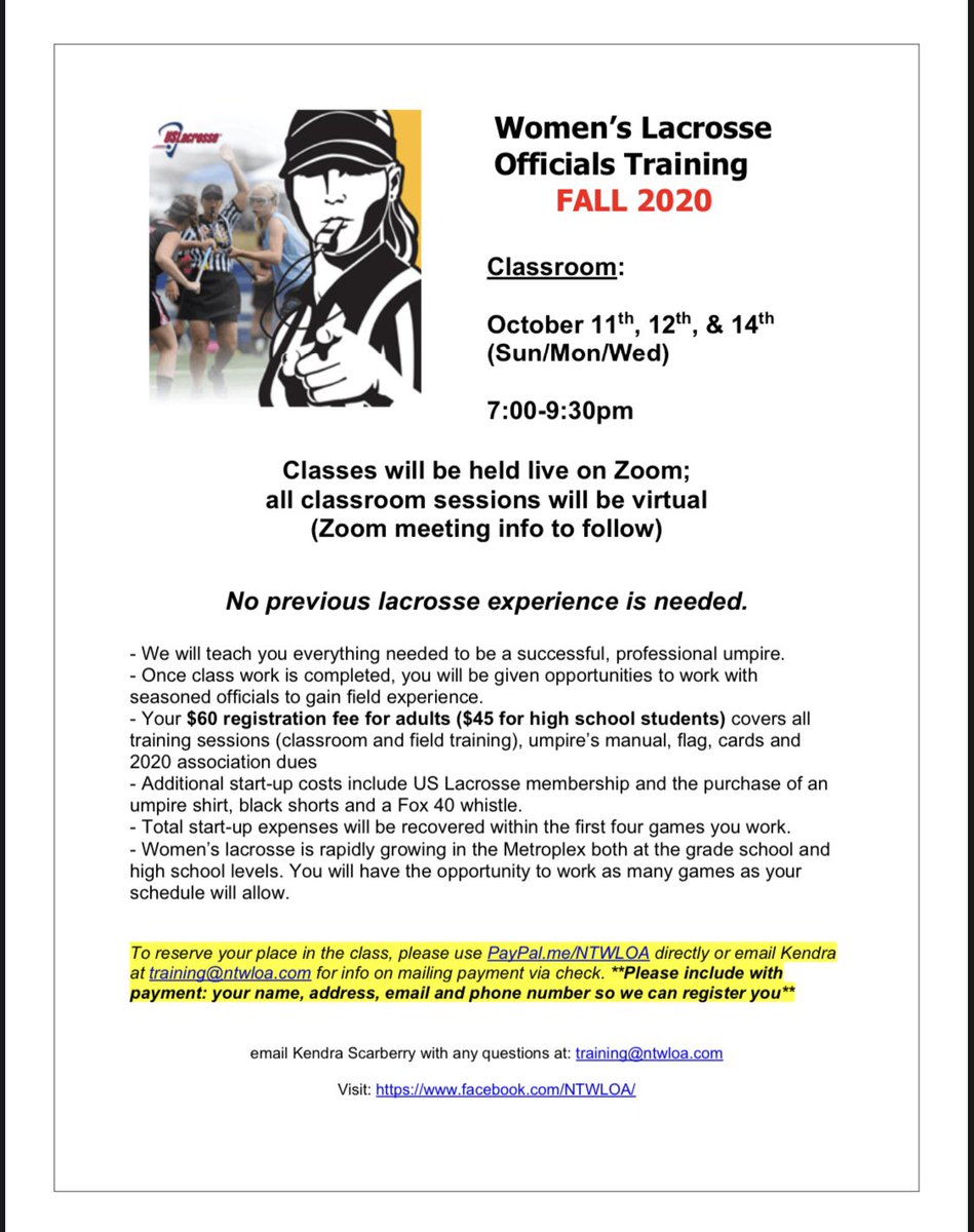 usalacrossetx's tweet photo. Check out our information here on how to train to become a Women’s Lacrosse Official! Begin your certification process sponsored by US Lacrosse Texas. Junior Board program applications to be released soon! #USLacrosseTX https://t.co/nLiXuyQNVt