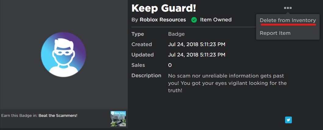 Bloxy News On Twitter Note If You Previously Found All 10 Signs Npc S Or Have The Keep Guard Badge Before Today You Will Have To Remove The Badge From Your Inventory And Do - roblox badges being removed
