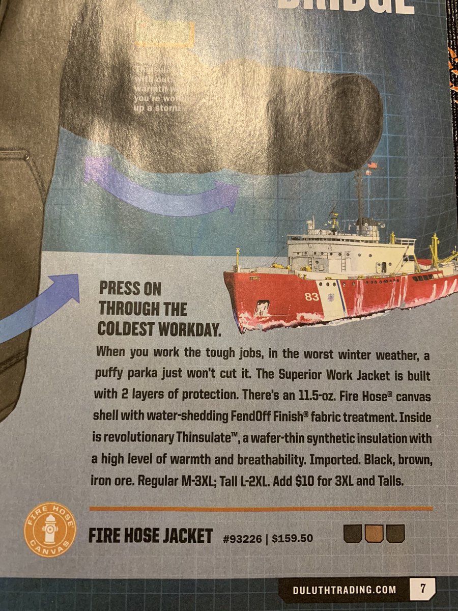 CoastieTre's tweet photo. @DuluthTradingCo I just received my Duluth Trading magazine and I just wanted to give a shout out and say thank you from a retired Coast Guardsman for repping the Coast Guard! https://t.co/IbIT2S3zGZ