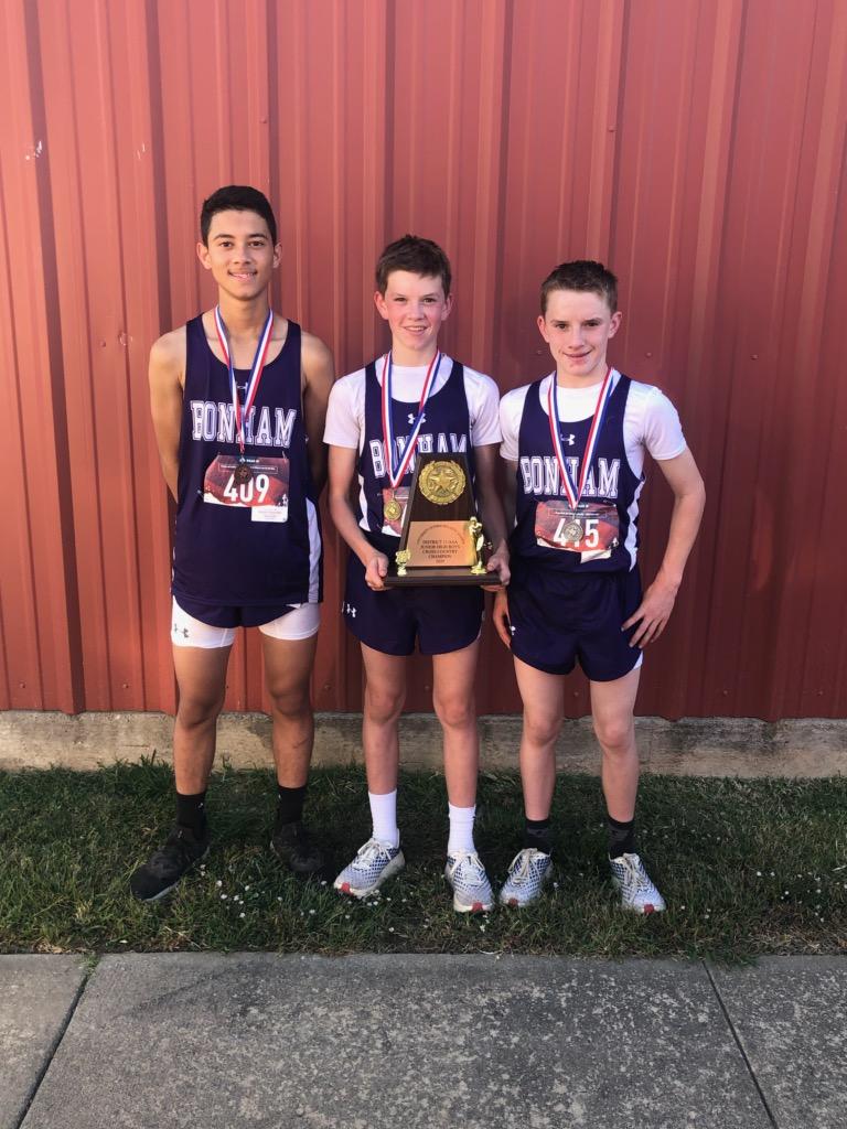 BonhamCCountry's tweet photo. Hunter Horton takes 1st place again this year. Emely Alfaro earns another medal. Proud of all of our runners! #district
@BonhamISD_ https://t.co/0c3SBxHDic