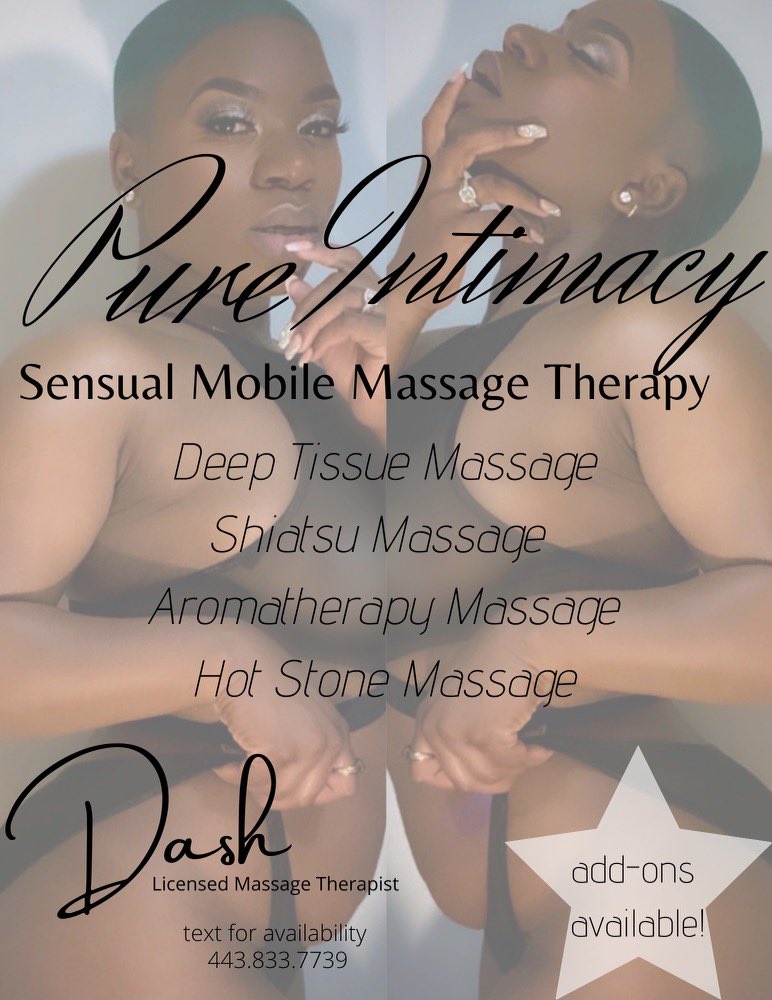 DMV area or surrounding and you want a woman to massage you in lingerie? Hit my homegirl  @ADvshOfMe up too then! She also sells lingerie and toys at IG: pure.intimacy