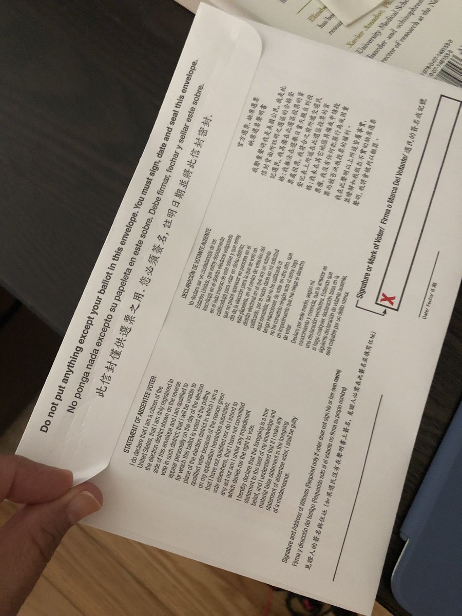 uygardogan's tweet photo. My absentee ballot arrived and the official absentee ballot envelope is already closed. There’s no paper to remove to reveal the adhesive- someone actually closed this envelope (while empty). I sense fowl play. #ballots  #BallotHarvesting @maddow @NYGovCuomo https://t.co/yLJaCAivea