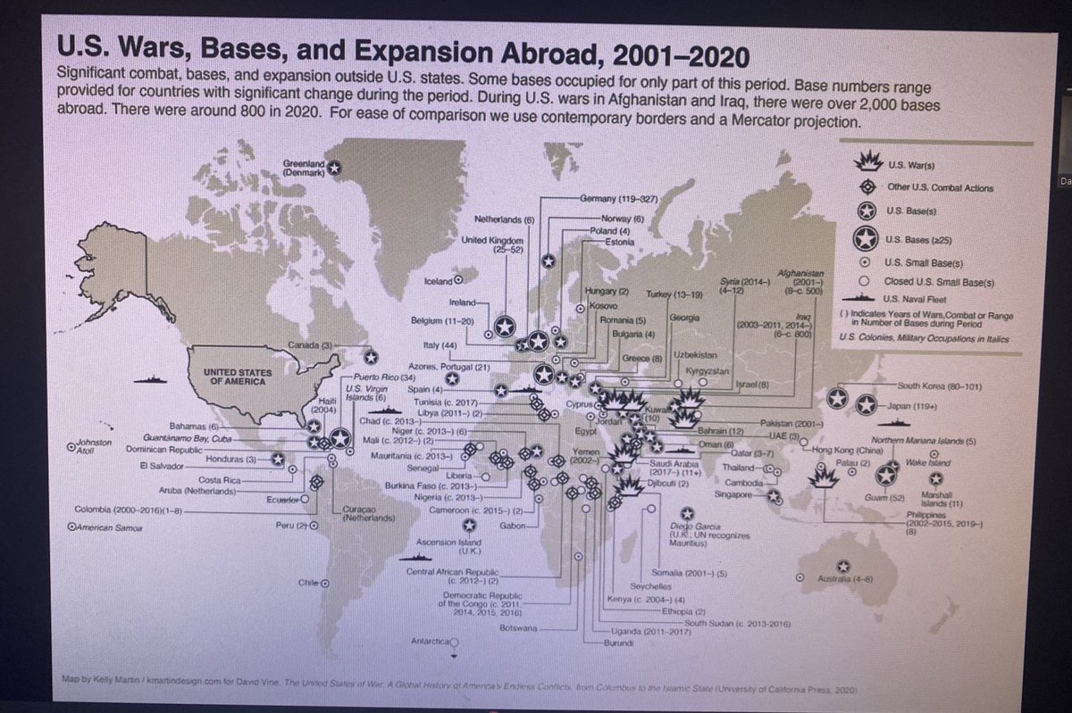 US wars, bases, and expansion abroad, 2001-2020. There are similar maps chronicling our imperial expansion for every era of US history