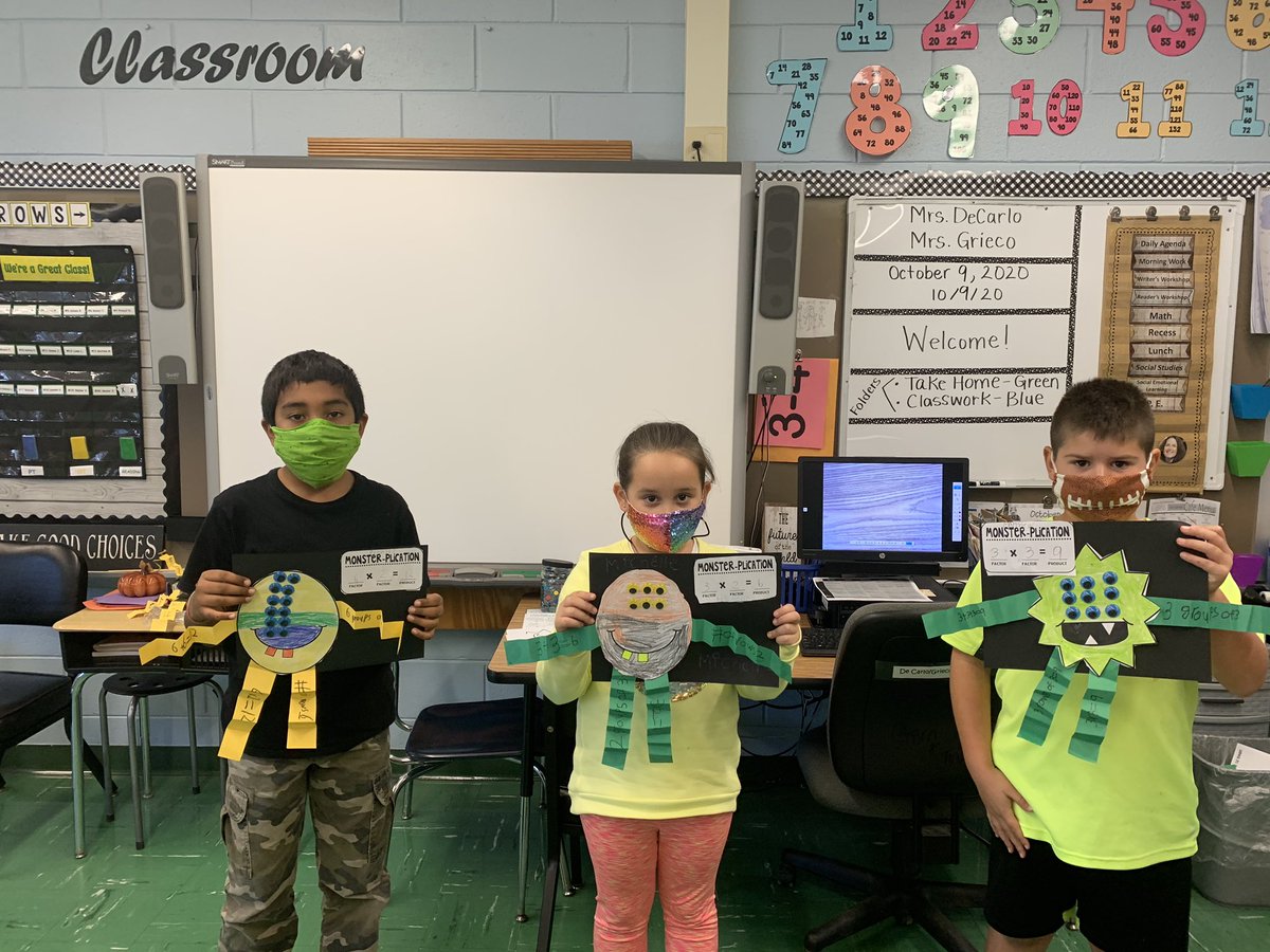 JenniferDeCarl4's tweet photo. Meet our Multiplication Array Monsters! 👹❌👹❌@Nokobulldogs @SachemSchools https://t.co/hGE6vT60kK