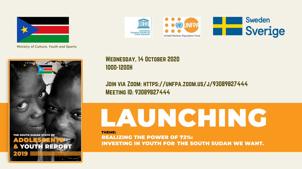 It is finally here!

We are excited to share with you the results of this research on the state of adolescents and youth in South Sudan. 

On Wednesday 10 a.m., listen in and join the conversation via Zoom as we launch the report:
unfpa.zoom.us/j/93089827444
Meeting ID: 93089827444