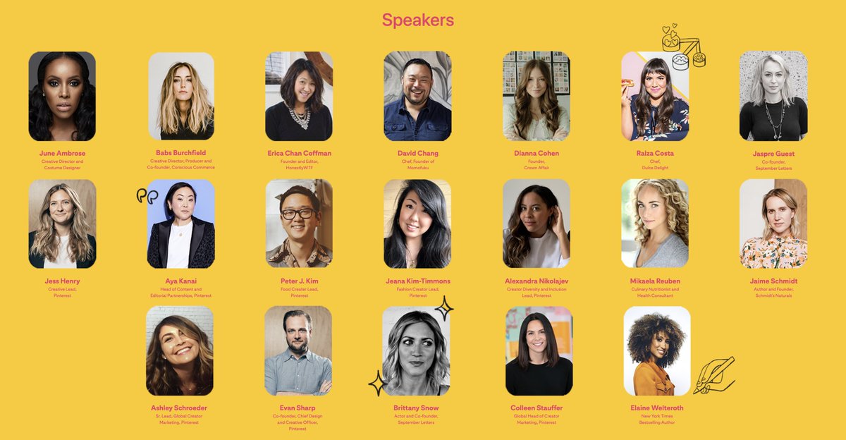 i cant believe an event with this lineup is FREE, happening tomorrow: pinterestcreatorsfestival.com

so proud of the <a href="/pinterest/">Pinterest</a> creators team ✨