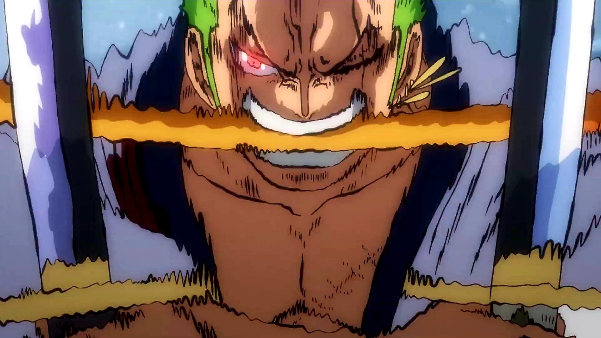 Zoro usa o Purgatório de Santoryu (Rengoku) e derrota Kamazou