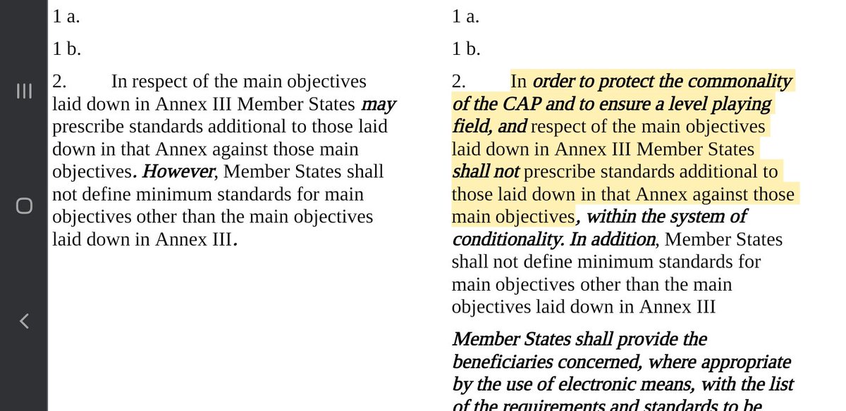 Member states are actively PREVENTED from setting a more effective environmental baseline for subsidies