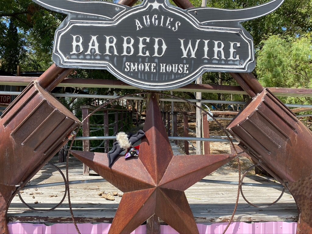 BatholomewBDT's tweet photo. Bat does BBQ!  As Texans do, safely and masked.  #batdoesthat #batdoessat #batdoesBBQ #batober #batdoesday13 #18daysuntilhalloween #sanantonio #militarycityusa https://t.co/MTG1rqu6kj