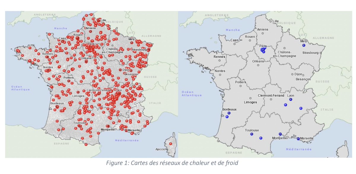 Sortons de Paris et regardons la situation en France  -> En 2018 il y avait plus de 780 réseaux de chaleur urbains, totalisant 5700 km de canalisation (~10 fois celui de Paris), et alimentant 2,4 millions de logements.