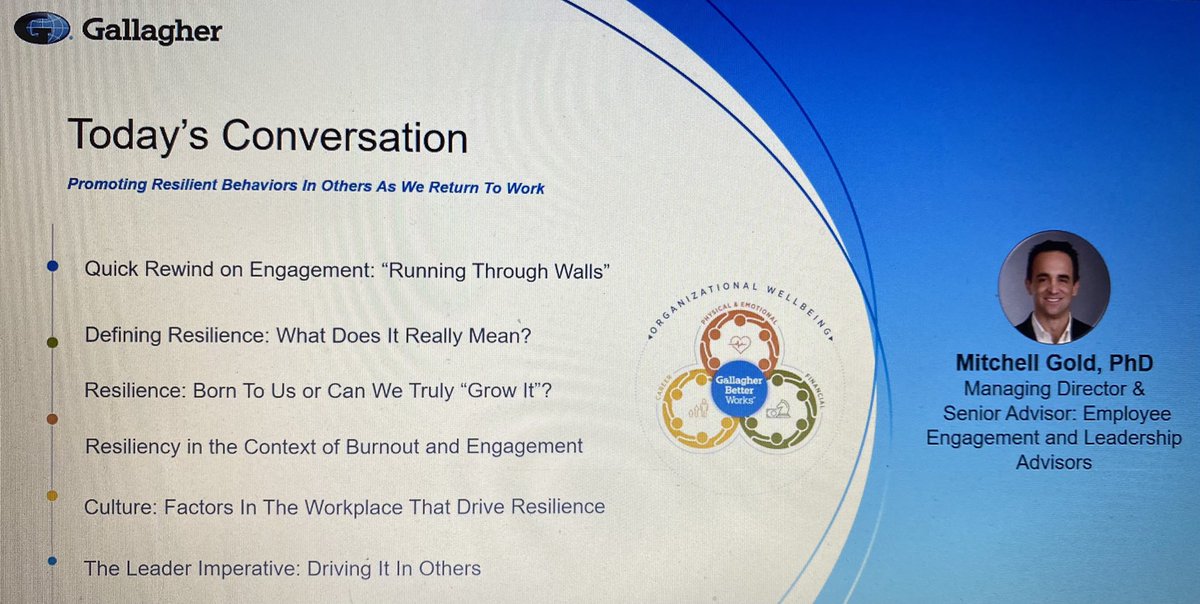 CenturionsKC's tweet photo. Great presentation from Mitch Gold with @GallagherGlobal on the Engagement-Burnout-Resiliency link! How do you manage burnout? #CenturionsKC #LearnKC #ResilientKC #KCStrong https://t.co/BZX5sAbrI3