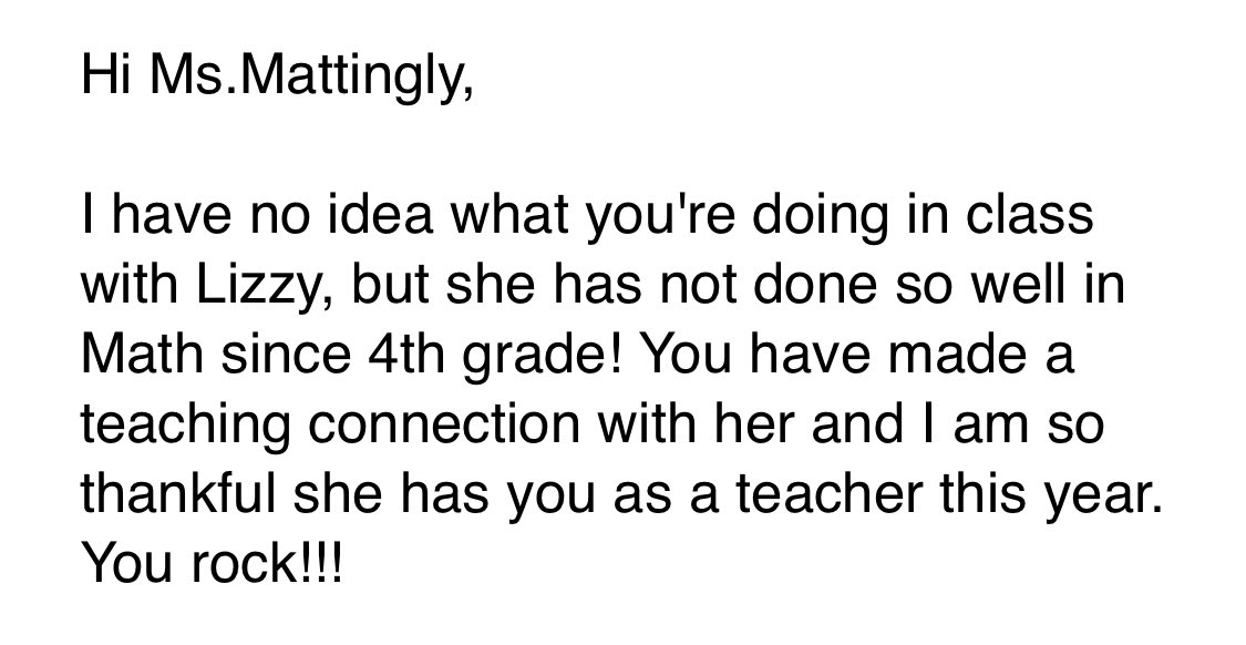 mattinglymomath's tweet image. This email made my day! Thank you so much for the words of encouragement and I couldn’t do my job without @Mrs_TPayne that hour! #SuperSennThomas #GoBlackcats #MakeMathMatter