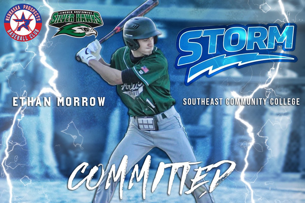 Ethan_Morrow_'s tweet photo. I am very excited to announce my commitment to continue my academic and baseball career at Southeast CC. I want to thank my family, friends, and coaches who have helped me get to this point! #RollStorm https://t.co/UuWpyjfv9j