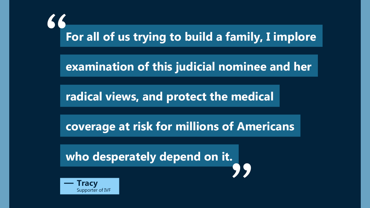 Over 7 million American families struggle with infertility. Barrett’s public support of a group that said doctors should be jailed for correctly providing IVF treatment, is deeply shocking & appalling. 3/3