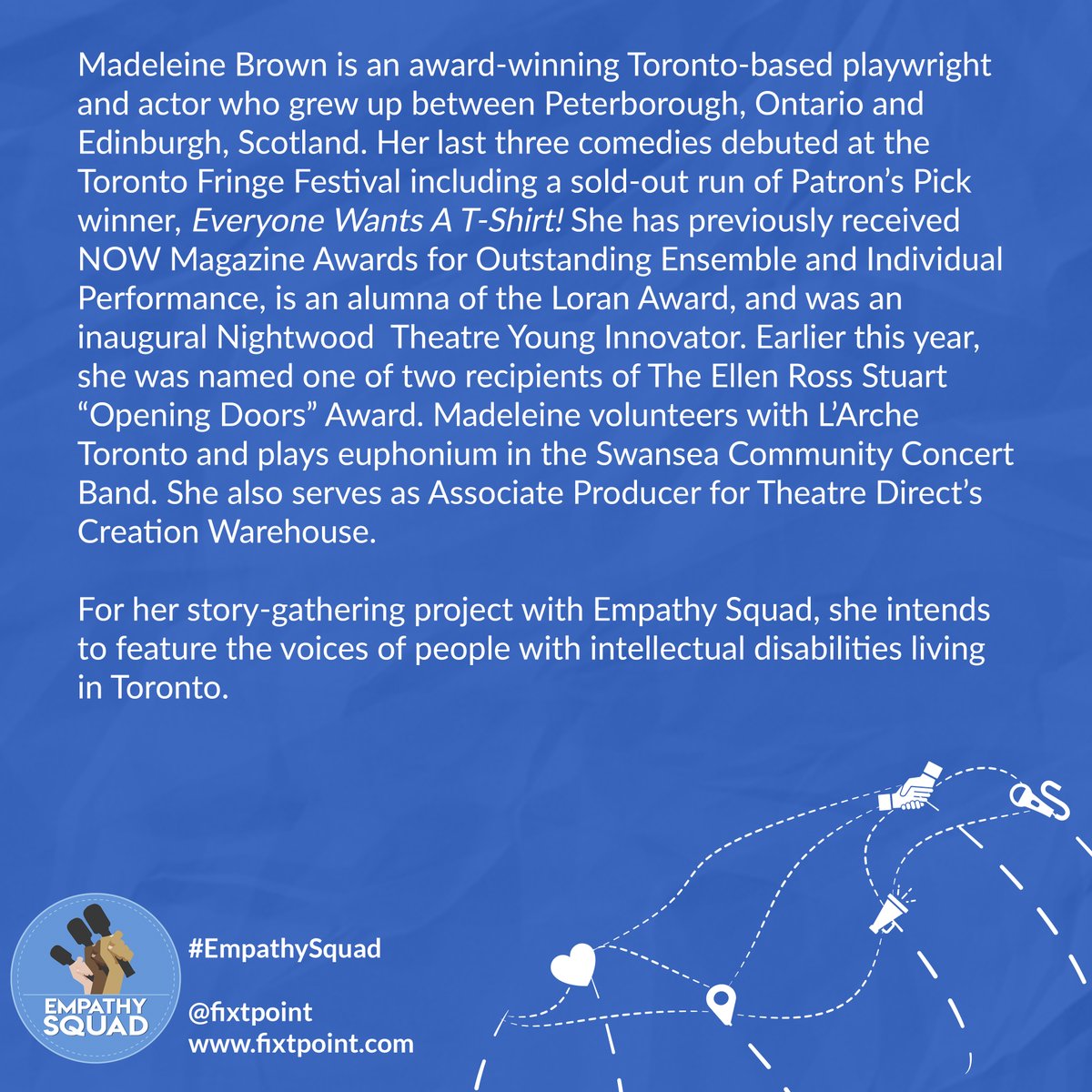 FIXTPOINT's tweet photo. Introducing Cohort 4 of the #EmpathySquad! Over the next several weeks, these #futureleaders will be #volunteering their time to #record, #edit and #share the #voices and #stories of their communities!
Say hello to Madeleine Brown! https://t.co/5ZFVgxDEe4