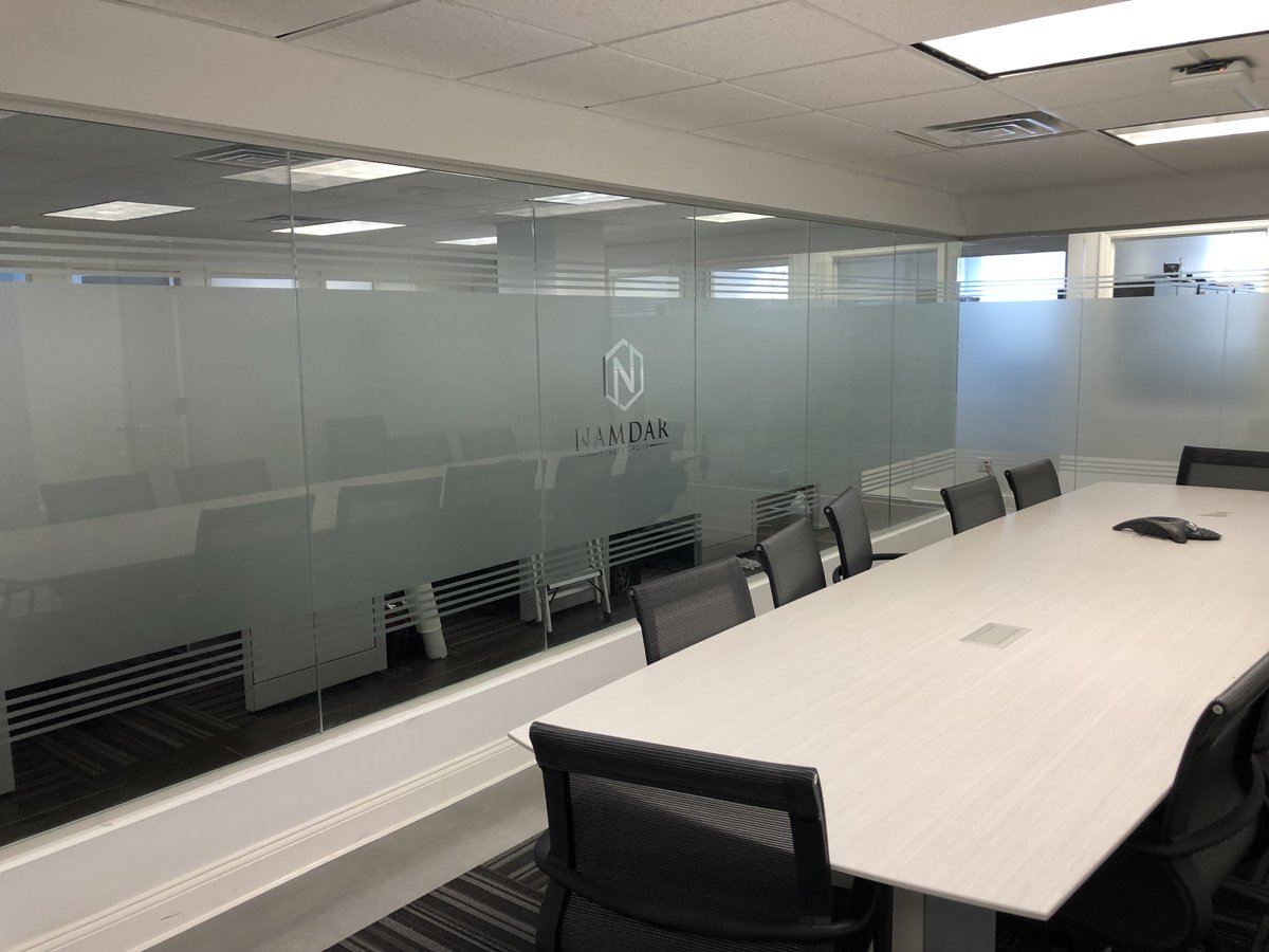 fabvisuals's tweet photo. Namdar Realty Group is A Fab Visuals Client featuring 260 retail property locations, and a corporate office in Great Neck, New York. Our team worked with them last year installing an etched glass design for their newly built all-glass conference room.#visualdesign https://t.co/oryfHgOVSm
