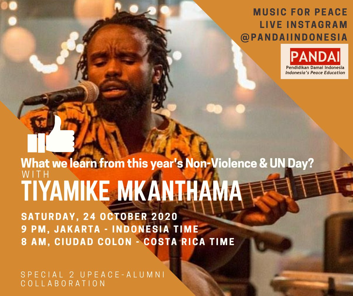 PandaiIndonesia's tweet photo. Long time no see in #PANDAIIndonesia @pandaiindonesia's monthly #PeaceClass. This month will have a special guest. A very good friend, like brother to @buildingpeace_. He's Tiyamike Mpotandevu from #Malawi who currently resides and is doing his PhD in @UPEACE in #CostaRica. ๐ถ๐ธ https://t.co/MZXJau1ire