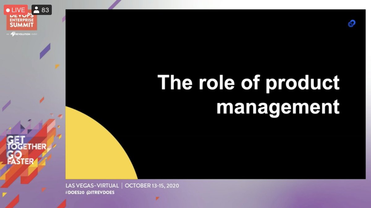 ITRevSummit's tweet photo. Product teams should be measured on outcomes not outputs -@clairevo of @optimizely #DOES20 https://t.co/HOoxvF8r7k
