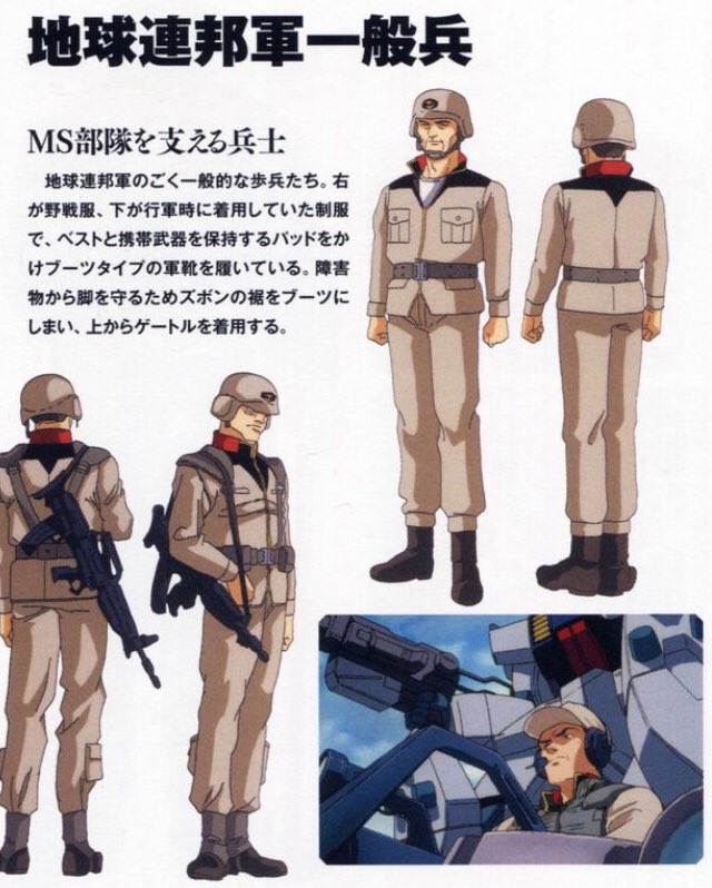 Mike Earth Federal Forces Army Infantry Uniforms And Equipment Of The One Year War Since Getting Into Gundam A Few Years Ago I Ve Been Fascinated By The Details Of