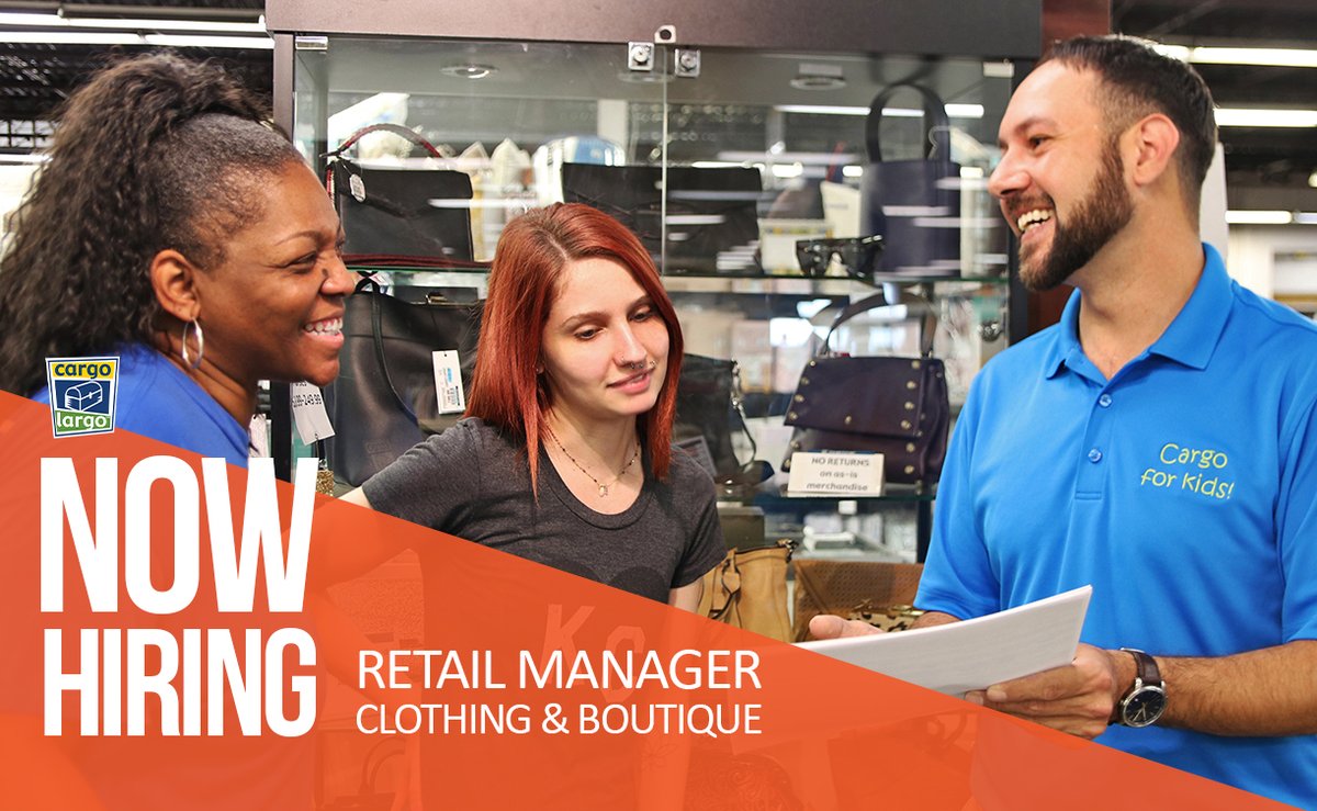 cargolargo's tweet photo. Now hiring for our Clothing Manager position! Work with your favorite brands. Be truly empowered, no corporate dictates. Competitive weekly pay. Profit sharing. Learn more and apply here: https://t.co/Vpe0CZhWuj https://t.co/JAsDac70TQ