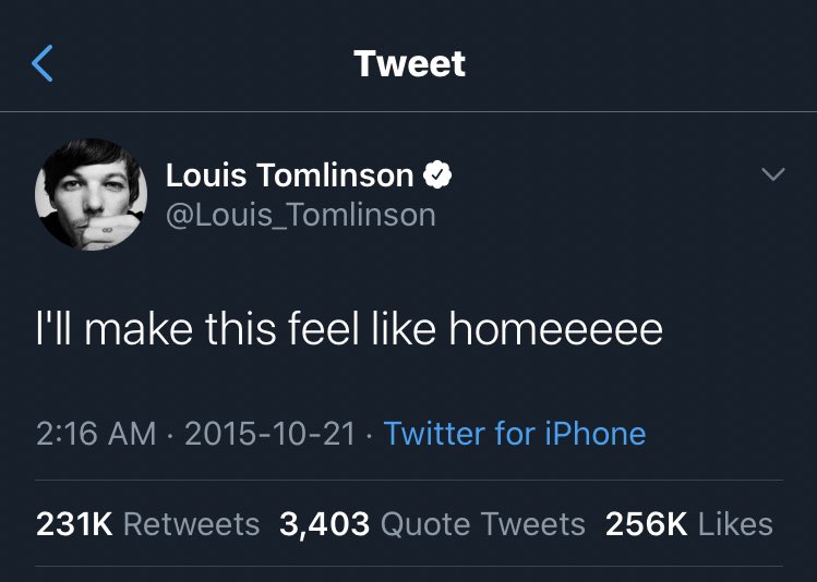 At 6:16am uk time Lou tweets lyrics to Home